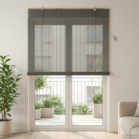 Vidaxl rolgordijn grijs 150 x 220 cm bamboe