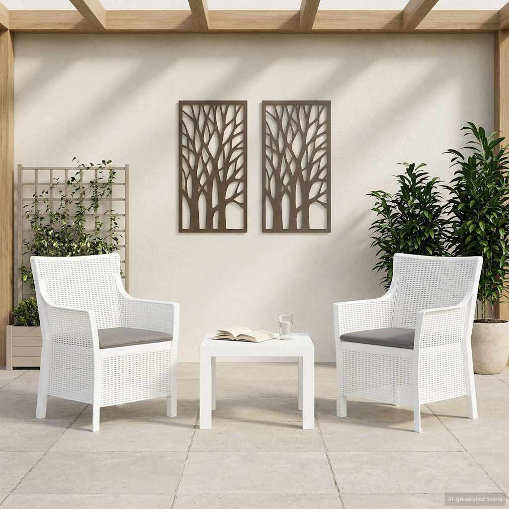 Vidaxl loungeset 3 st wit pp