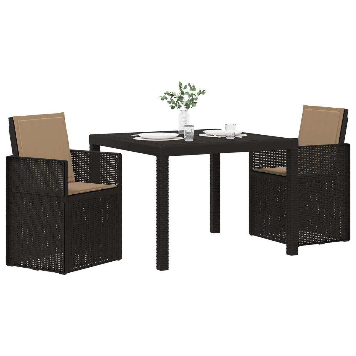 Vidaxl tuin eettafelset 3 st antracietkleurig en taupe pp