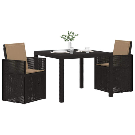 Vidaxl tuin eettafelset 3 st antracietkleurig en taupe pp
