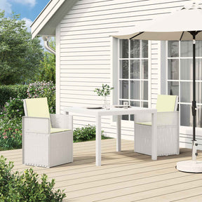 Vidaxl tuin eettafelset 3 st wit en crèmekleurig pp