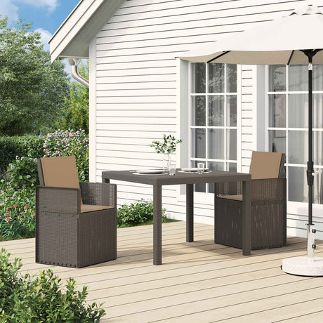 Vidaxl tuin eettafelset 3 st lichtgrijs en taupe pp