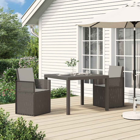 Vidaxl tuin eettafelset 3 st lichtgrijs pp