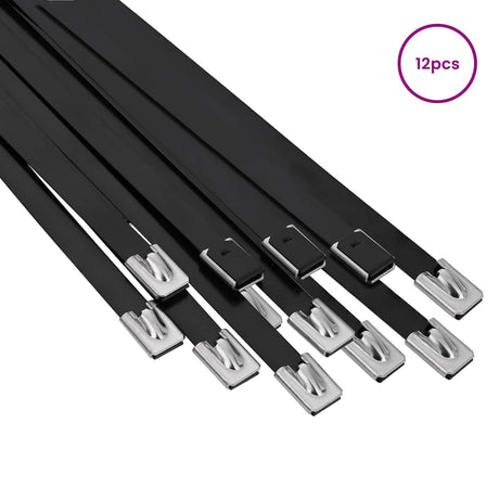 Vidaxl kabelbinders 12 st 7,9 x 600 mm zwart