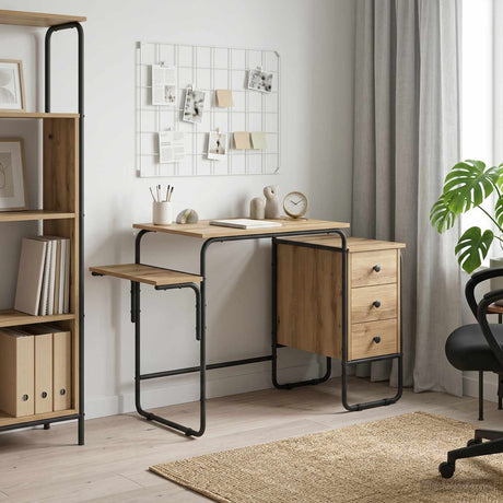 Vidaxl bureau met opbergruimte artisanaal eiken 120 x 50 x 75 cm