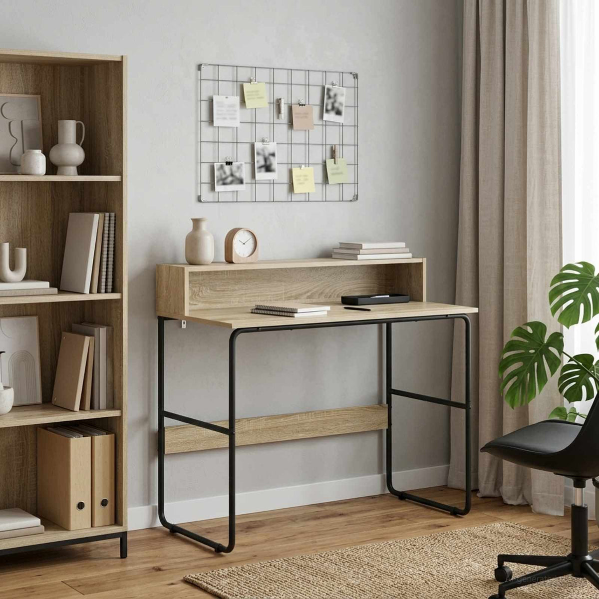 Vidaxl bureau met opbergruimte sonoma eiken 100 x 50 x 91 cm