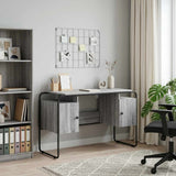 Vidaxl bureau met opbergruimte grijs sonoma 120 x 50.5 x 75.5 cm
