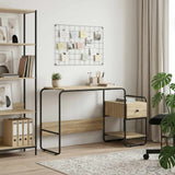 Vidaxl bureau met opbergruimte sonoma eiken 131,5 x 50 x 75,5 cm