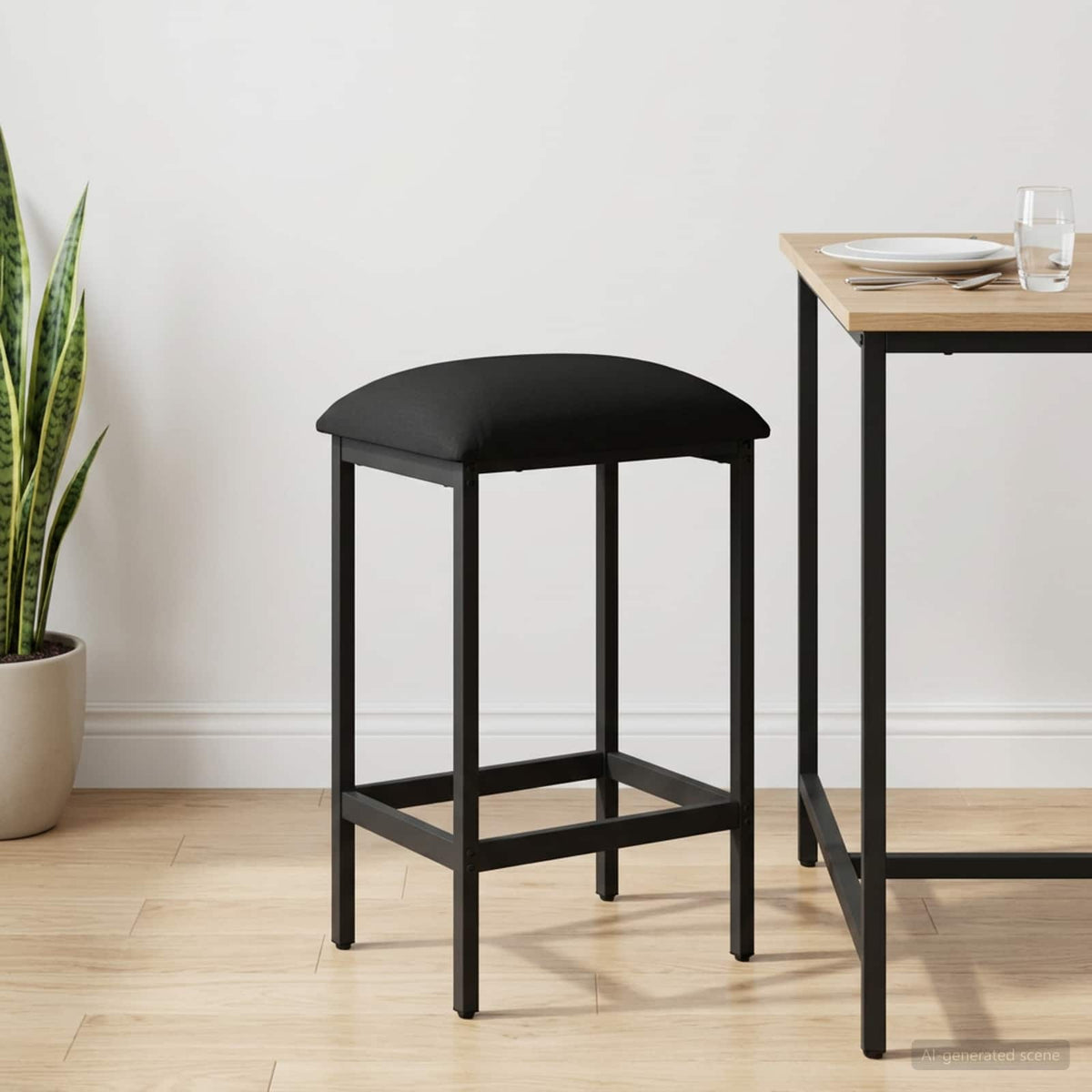 Vidaxl barkruk zwart 40 x 32 x 64 cm bewerkt hout