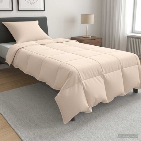 Vidaxl zomer dekbed beige 135 x 200 cm 100% natuurlijke kapok
