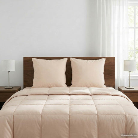 Vidaxl hoofdkussen 2 st 65 x 65 cm alle seizoenen kapokvezel beige