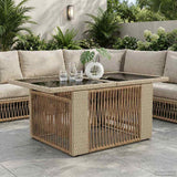 Vidaxl tuinstafel met opklapbare functie beige 100 x 55 x 37 cm