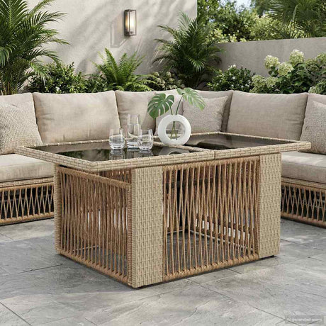 Vidaxl tuinstafel met opklapbare functie beige 100 x 55 x 37 cm