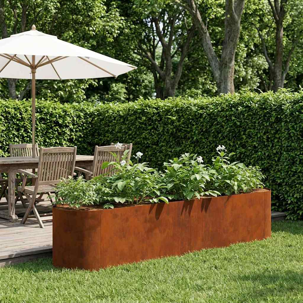 Vidaxl verhoogd tuinbed weervast staal 200 x 40 x 40 cm
