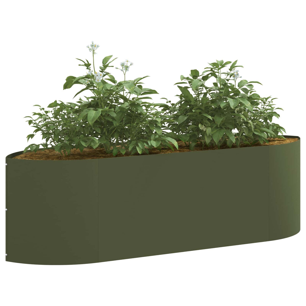 Vidaxl verhoogd tuinbed olijfgroen 140 x 40 x 40 cm staal