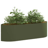 Vidaxl verhoogd tuinbed olijfgroen 140 x 40 x 40 cm staal