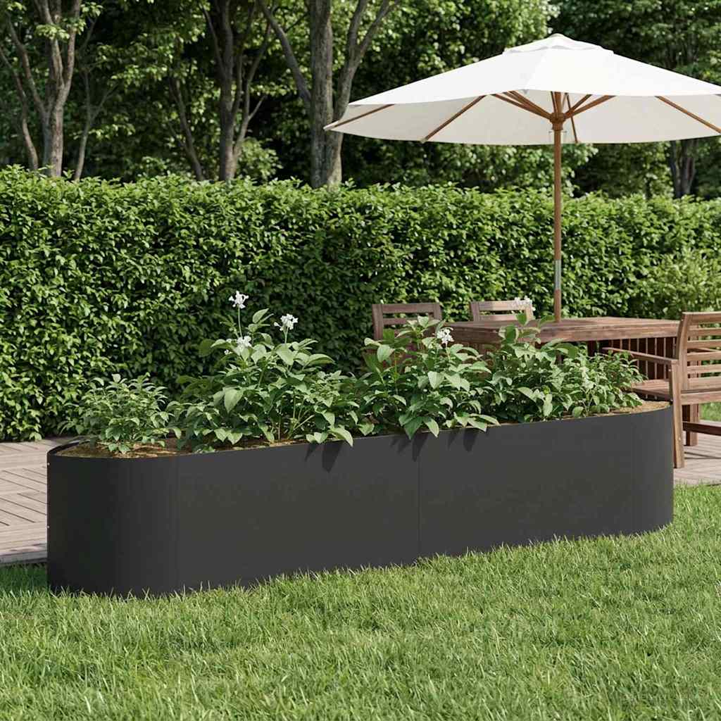 Vidaxl verhoogd tuinbed zwart 220 x 40 x 40 cm staal