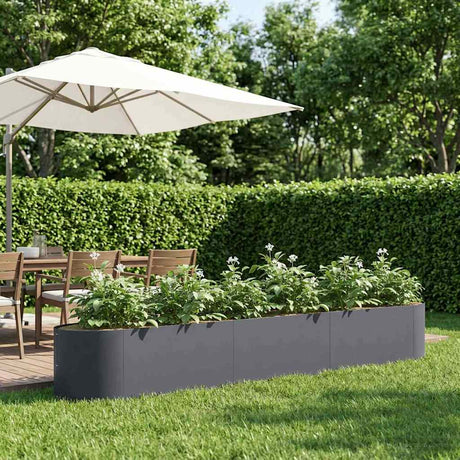 Vidaxl verhoogd tuinbed antracietkleurig 300 x 40 x 40 cm staal