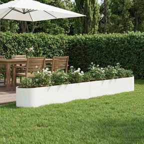 Vidaxl verhoogd tuinbed wit 380 x 40 x 40 cm staal