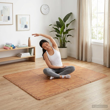 Vidaxl zwembad grondmat 24 st hout 8,64 ㎡ eva schuim