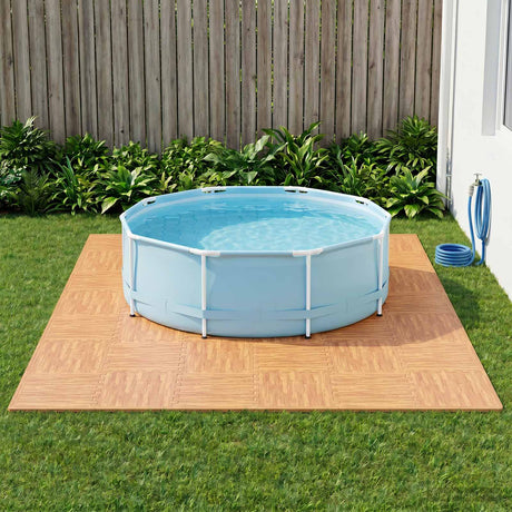 Vidaxl zwembad grondmat 40 st hout 14,4 m² eva schuim