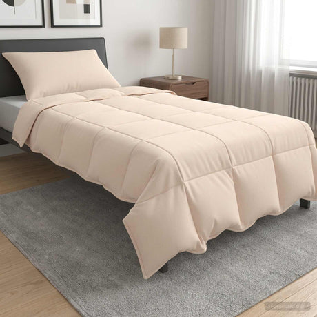 Vidaxl dekbedset 2 st 155 x 200 cm zomer 1100 gsm beige