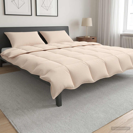 Vidaxl dekbedset 2 st 200 x 200 cm alle seizoenen kapokvezel beige