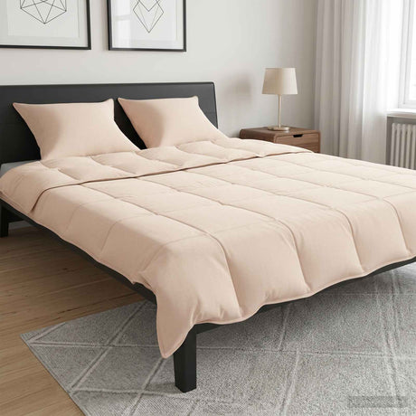 Vidaxl dekbedset 2 st 200 x 220 cm 250 gsm natuurlijke kapok beige