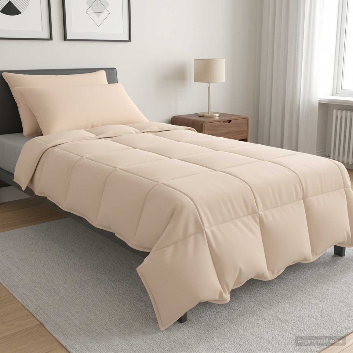 Vidaxl dekbedset 2 st 135 x 220 cm 250 gsm natuurlijke kapok beige