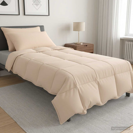 Vidaxl dekbedset 2 st 155 x 220 cm 250 gsm natuurlijke kapok beige