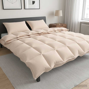 Vidaxl dekbedset 2 st 200 x 200 cm kapok en polyester beige
