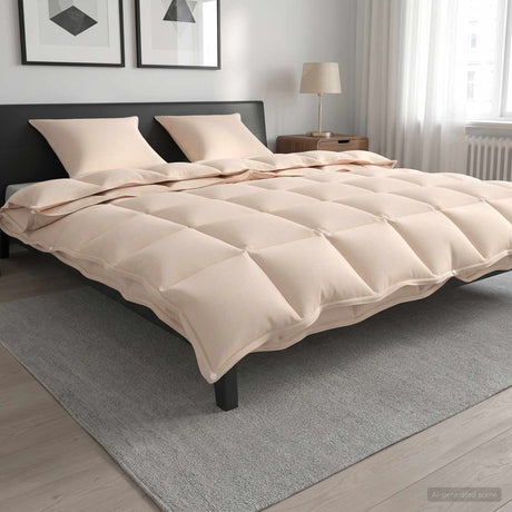 Vidaxl dekbedset 2 st 200 x 200 cm kapok en polyester beige