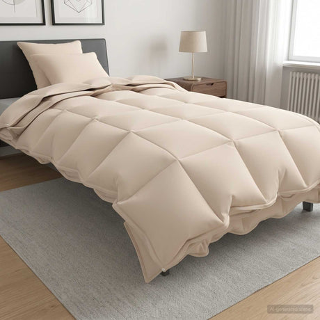 Vidaxl dekbedset 2 st 155 x 220 cm kapok en polyester beige