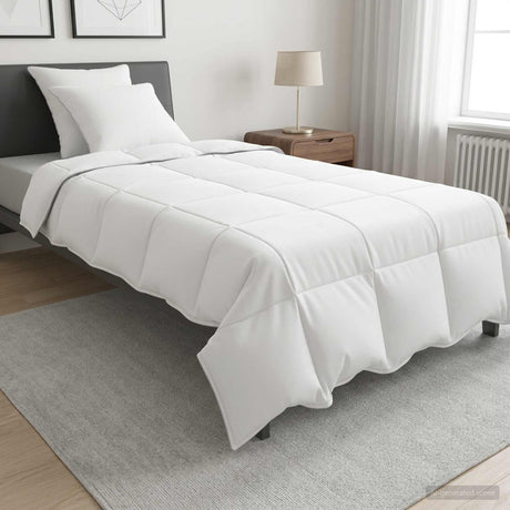Vidaxl dekbedset met kussen wit 135 x 220 cm polyester, bamboe