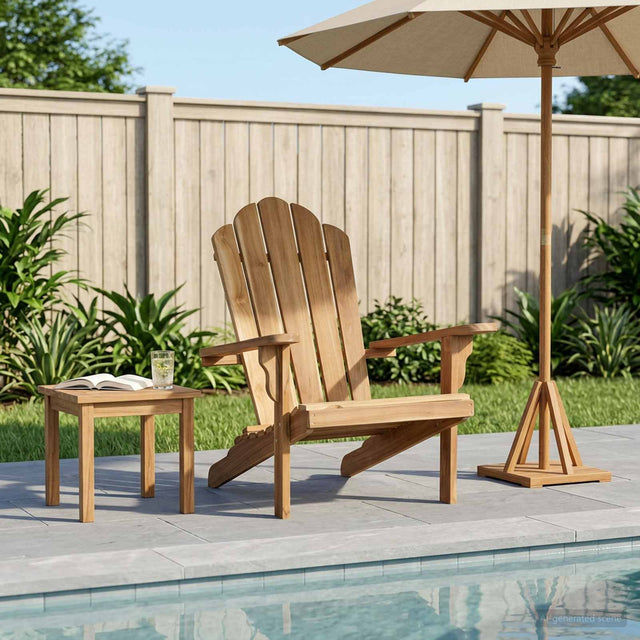 Vidaxl tuinstoel adirondack naturel massief teakhout
