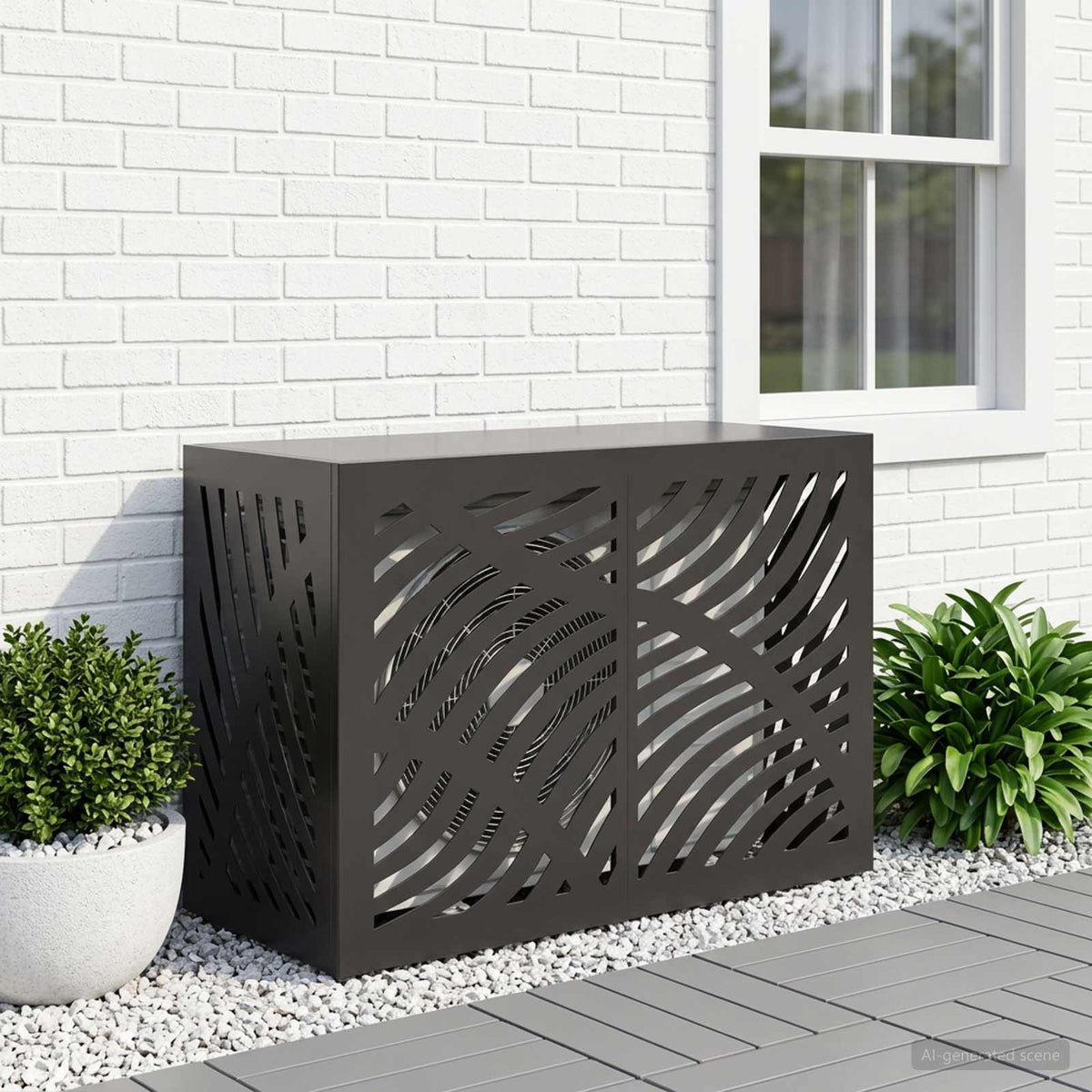Vidaxl omkasting voor airconditioner zwart 90 x 40 x 60 cm staal