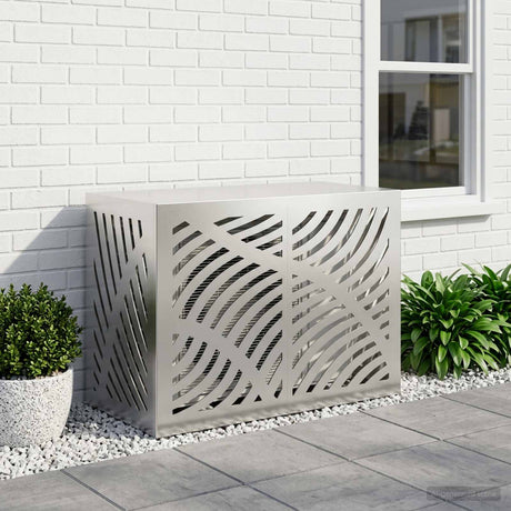 Vidaxl airconditioner hoes zilver 90 x 40 x 60 cm roestvrij staal