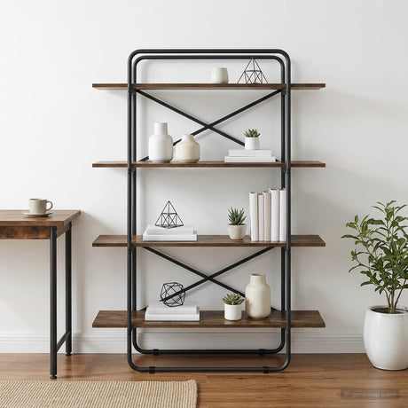 Vidaxl boekenrek 4-laags 100 x 35 x 140 cm pb gerookt eiken