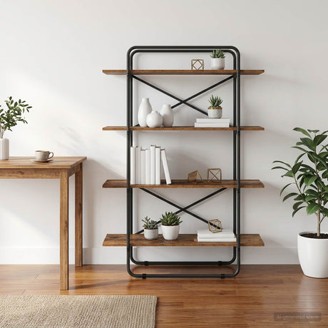 Vidaxl boekenrek 4-laags 100 x 35 x 140 cm pb eikenhout