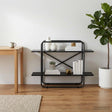 Vidaxl boekenrek 2-laags 100 x 35 x 70 cm pb zwart eiken