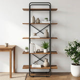 Vidaxl boekenrek 5-laags 80 x 35 x 175,5 cm pb eikenhout