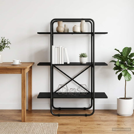 Vidaxl boekenrek 3-laags 80 x 35 x 105 cm pb zwart eiken