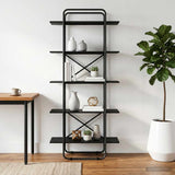 Vidaxl boekenrek 5-laags 60 x 35 x 175,5 cm pb zwart eiken