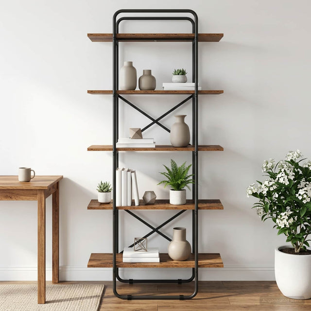 Vidaxl boekenrek 5-laags 60 x 35 x 175,5 cm pb eikenhout