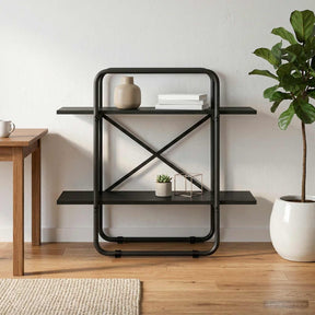 Vidaxl boekenrek 2-laags 60 x 35 x 70 cm pb zwart eiken