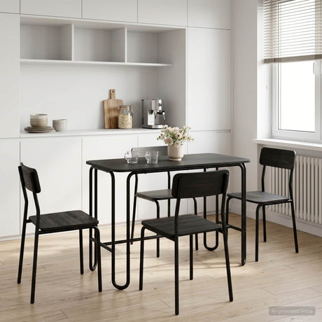 Vidaxl eettafel 100 x 50 x 75 cm bewerkt hout zwart rechthoekig