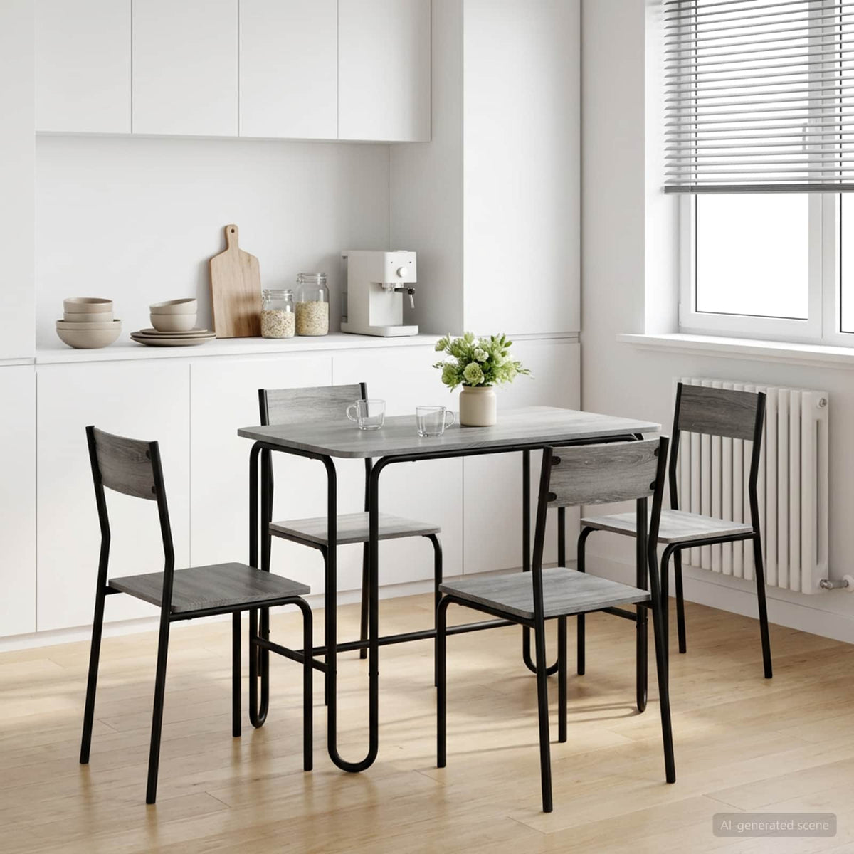 Vidaxl eettafel 100 x 50 x 75 cm bewerkt hout grijs sonoma rechthoekig