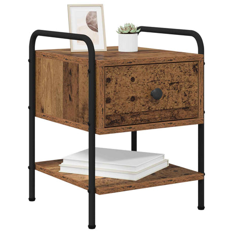 Vidaxl nachtkastje oud hout bewerkt hout