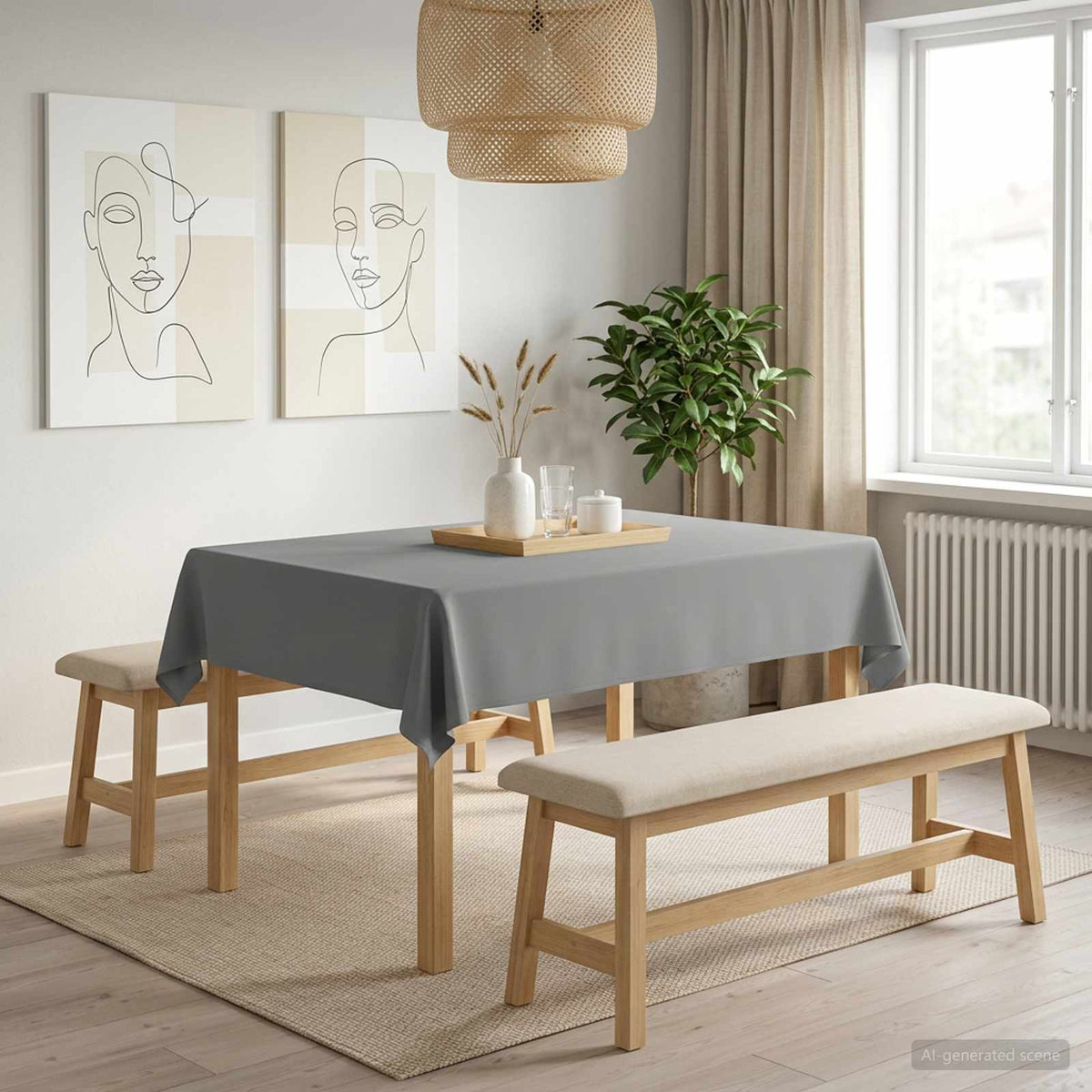 Vidaxl tafelkleed rechthoekig lichtgrijs 110 x 140 cm polyester