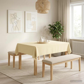 Vidaxl tafelkleed rechthoekig crèmewit 140 x 160 cm polyester